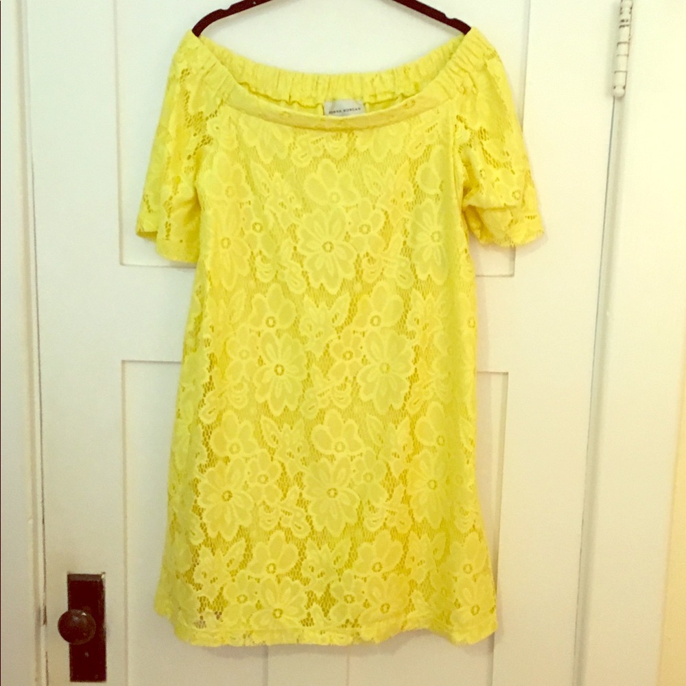 Donna Morgan Yellow Off The Shoulder Dress (NWT)